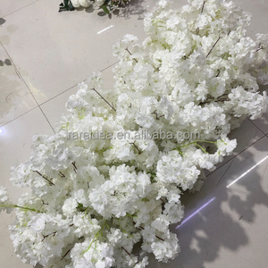 Flores blancas Fila de flores de cerezo Flores artificiales Camino de mesa Pasillo Corredor floral Evento DE BODA Corredor de flores de cerezo - Product Image 2