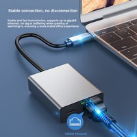 Adaptateur USB Type C vers Ethernet Carte réseau Type-C vers RJ45 Gigabit 100/1000 Mbps Câble LAN Internet pour téléphone portable Ordinateur portable