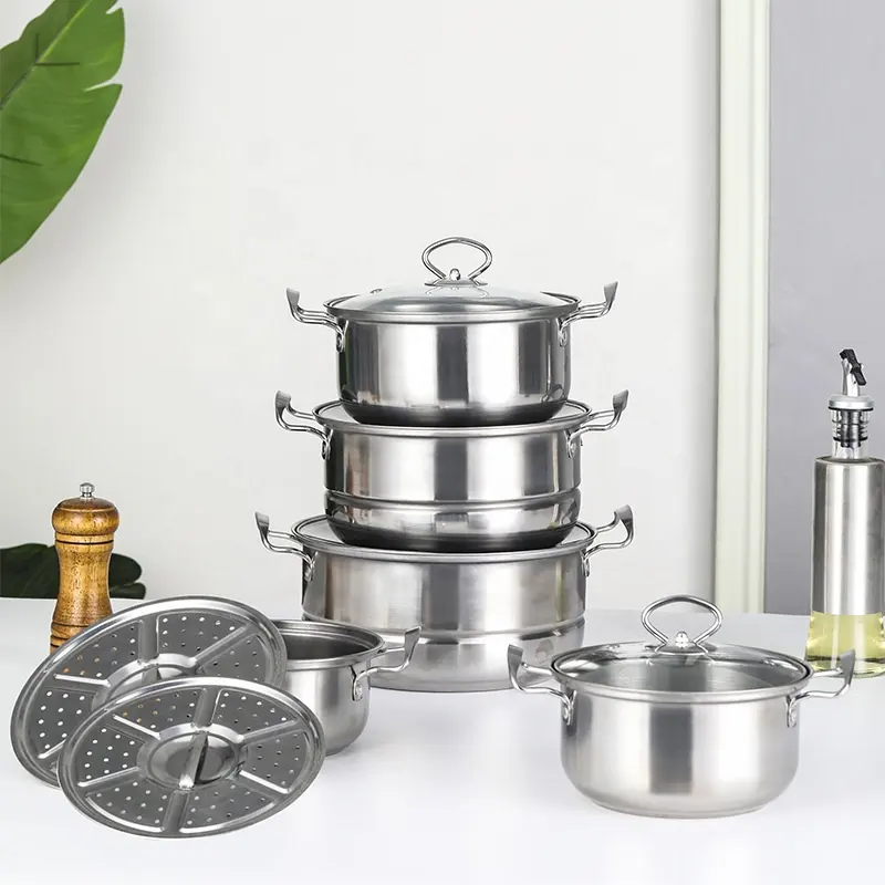 Sell well Stainless steel for kitchen multifunction pot set five piece cooking pot set soup pot cookware set