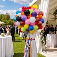 Lot de 50 ballons en latex naturel standard de 10 pouces, rouges et blancs, pour décoration de fête d'anniversaire ou de mariage, gonflables à l'hélium, vente en gros