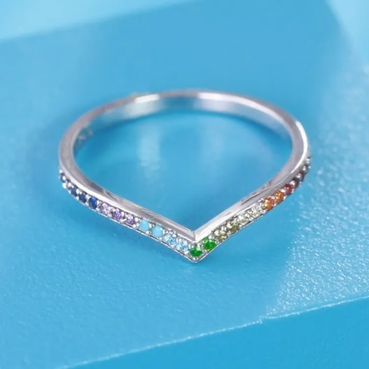 Qings 1.5Mm Dunne Band Ringen Geplatineerd 925 Sterling Silver Cubic Zirconia Engagement Rings Voor Vrouwen Meisjes