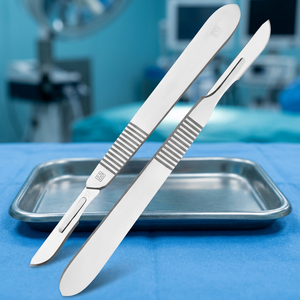 Lames chirurgicales de scalpel poignée stérile et en acier inoxydable #3 avec poignée de scalpel en acier inoxydable de qualité supérieure - Product Image 3