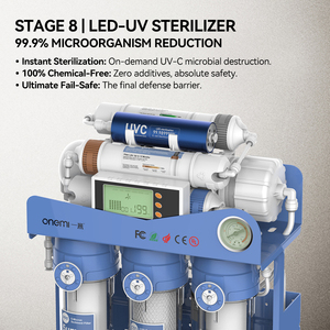 Sistema de Ósmosis Inversa (RO) OEM/ODM de 600 GPD, 8 Etapas, Alcalino, sin Tanque, con Filtro de <span class=keywords><strong>Agua</strong></span> Mineral, Purificador de <span class=keywords><strong>Agua</strong></span> para Fregadero, Monitor de TDS - Product Image 2