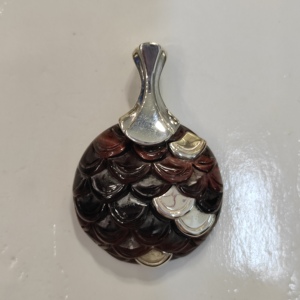 Pendentif en argent 925 avec œil de tigre rouge - Product Image 1