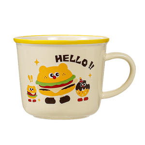 แก้วเซรามิคลายการ์ตูนพร้อมฝาและช้อน สำหรับเด็กและผู้ใหญ่ ของขวัญ แก้วน้ำ ผลิตที่เฉาโจว - Product Image 4