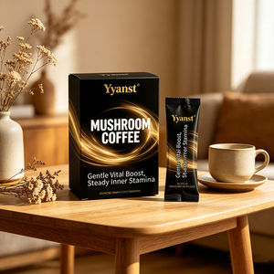 Mélange de café instantané aux champignons et maca Yyanst, 20 sachets individuels, soutien naturel doux pour la vitalité, boisson café aux herbes - Product Image 4