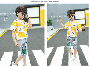 Venta al por Mayor de Conjuntos de Ropa para Niños, Estilo Nuevo, Camiseta Vintage y Pantalones Vaqueros para Niños - Product Image 5