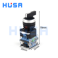 Interruptores de Botón HUSA LA38 Autoblocantes de 2/3 Posiciones 1NO 1NO1NC 6A IP65 de Metal y Plástico 220V 22mm