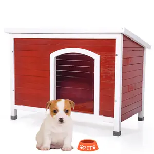 Easy Assembled Outdoor Hinterhof regens ichere große quadratische rote moderne Hundehütte