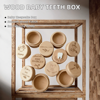 Boîte à dents de bébé en bois massif poli et personnalisée, écologique, pour la décoration de la maison, rangement de dents de table pour garçons et filles, première coupe de cheveux