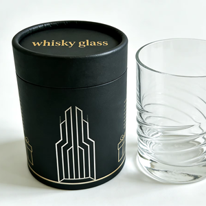 Cadeau de la Saint-Valentin Verre à whisky Emballage en tube - Boîte cylindrique en papier ronde de luxe pour whisky Verre à vin Emballage cylindrique - Product Image 1