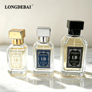 New 2026 <b>Empty</b> Square Perfume <b>Spray</b> <b>Bottle</b> CE Certified 30ml 50ml 100ml Clear Crimp Perfume Glass <b>Bottle</b> with Plastic Lids - Product Image 1
