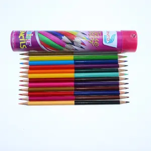 ดินสอสีไม้สองสี12ชิ้น,ดินสอสีไม้สำหรับเป็นของขวัญเด็กเลือกโลโก้ได้ตามต้องการ