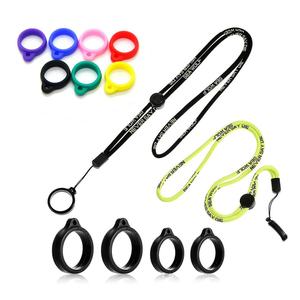 Cordon tour de cou personnalisé Europe avec porte-stylo, logo couleur, 36 pouces, et anneau en silicone de 13 mm de diamètre - Product Image 3