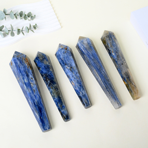 คริสตัลคิยาไนต์สีน้ำเงินทรงหกเหลี่ยมขัดเงาคุณภาพสูงขายส่ง สำหรับการบำบัดและตกแต่ง - Product Image 4