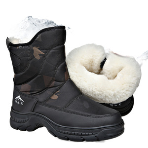 Botas de nieve para hombre, impermeables, con forro de lana gruesa, cálidas, de caña alta, para el noreste de China - Product Image 5