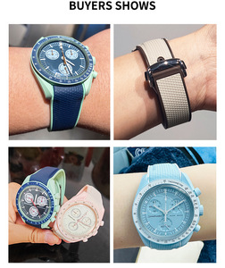 Correa de <span class=keywords><strong>Reloj</strong></span> de Silicona de Dos Tonos de 20 mm con Extremo Curvo, Transpirable y de Goma Suave para la Serie Ome-ga Planet, para Relojes <span class=keywords><strong>Seamaster</strong></span> 300 - Product Image 5