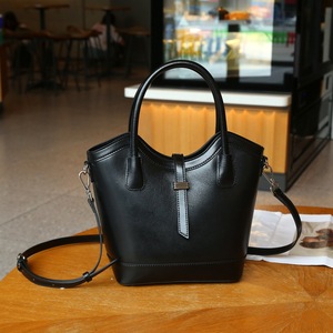Ando <b>Bag</b> Genuine Cowhide Leather Bucket <b>Bag</b> Women Vintage Top Handle Tote with Detachable <b>Shoulder</b> Strap - Product Image 6