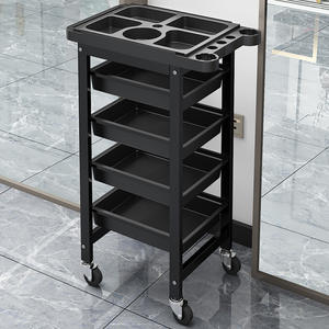 Carrito de Belleza Metálico para Peluquería, Herramientas de Estilismo, Diseño Moderno, Carrito para Permanente y Coloración del Cabello - Product Image 5