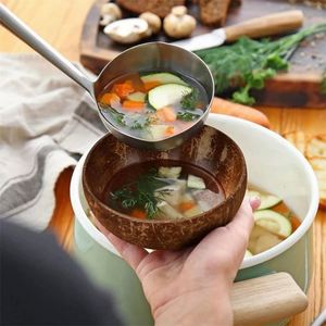 ハーフココナッツシェルロゴ手作りウッドボウルベトナムボウルツールトレイ500Ml天然大豆キャンドル生地マシンケータリングスムージー用 - Product Image 4