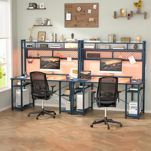 Cross-border e-sports desks and chairs, office desks, height-adjustable desks, home use, small gaming desks with LED lights, - Product Image 2