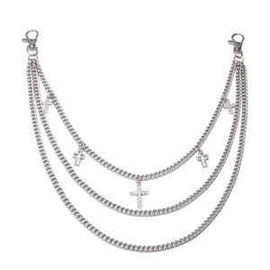 Hip Hop Punk Style Rhinestone Cross Waist <b>Chain</b> Multi Layered Metal Pants <b>Chain</b> For Casual Fashion - Product Image 5