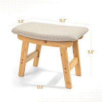 Tabouret moderne en bois Chaise Petit repose-pieds ottoman Tabouret de courtoisie avec pieds en bois massif