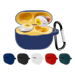 Venta de fábrica, funda protectora de silicona para <span class=keywords><strong>JBL</strong></span> <span class=keywords><strong>Tune</strong></span> T125TWS con funda para auriculares con gancho - Product Image 3