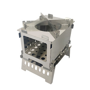 Multi Fuel Outdoor Camping Stove 20x15x21cm Windproof Foldable <b>Silver</b> Portable <b>Grill</b> for Picnic Use - Product Image 3