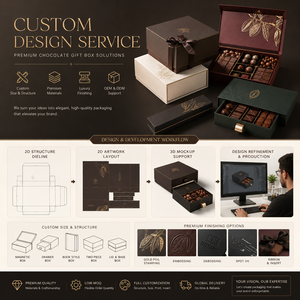 Scatola Regalo Personalizzata di Lusso per Barrette di <span class=keywords><strong>Cioccolato</strong></span> <span class=keywords><strong>e</strong></span> Fragole con Finestra, Vuota, Design Personalizzabile Gratuito per Matrimoni <span class=keywords><strong>e</strong></span> Ramadan - Product Image 5