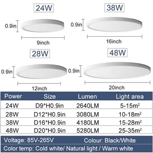 울트라 얇은 지능형 홈 조명 48W 500mm APP 원격 제어 스위치 제어 스마트 <span class=keywords><strong>LED</strong></span> 천장 조명 실내 조명 - Product Image 2