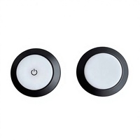 Plafonnier LED rond 12V24V 70mm 3W pour voiture, camping-car, bateau, caravane, yacht avec cadre blanc chromé noir et interrupteur tactile