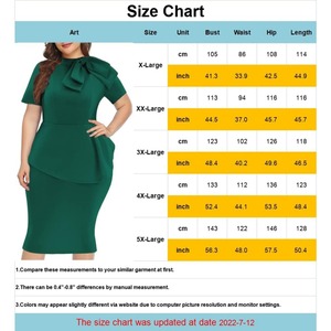 Vestido Midi ceñido al cuerpo de talla grande para mujeres con curvas, suministro ODM, <span class=keywords><strong>vestidos</strong></span> de lápiz con volantes y lazo de manga corta para fiestas de cóctel semiformales - Product Image 4