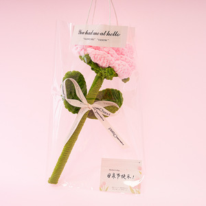 Hand Knitted Roses Bouquet Gift Bulk Valentine's Day Custom Crochet Rose Artificial Flower - Product Image 6