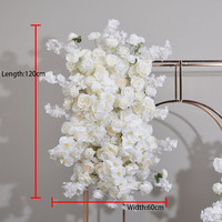 Nouvelle rangée de fleurs artificielles suspendues pour mariage, décoration murale et arche de fond de scène de mariage
