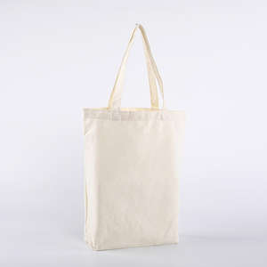 Bolsa de compras reutilizable personalizada con impresión, de lona de algodón blanco puro, venta al por mayor. - Product Image 6