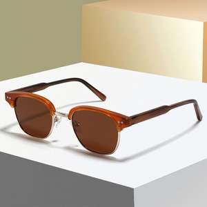 Lunettes de soleil polarisées UV400 TR90 à demi-monture avec rivets, monture en acétate, personnalisables avec logo, pour hommes et femmes, idéales pour la conduite - Product Image 4