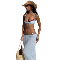 Ensemble bikini trois pièces en dentelle contrastante style européen/américain 2026 pour femme