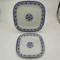 Meilleures ventes, assiettes à dîner en mélamine de qualité alimentaire écologiques, motif de fleurs bleues, durables, sans BPA, lavables au lave-vaisselle, pour la maison