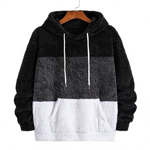 เสื้อฮู้ดดี้ผู้ชายสีดำ เทา และขาว แบบมีกระเป๋าจิงโจ้ รับผลิตแบบ OEM ODM ขายส่งเสื้อผ้า - Product Image 1