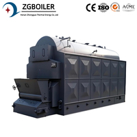 Chaudière à vapeur industrielle DZL de 4 tonnes/h, alimentée au balles de riz, haute efficacité, contrôle automatique PLC, écologique, pour moulin à riz