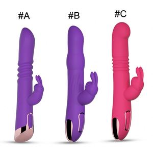 Roze Dual Motor Dildo Vibrators Roterende Kop Konijn Likken Tapping <span class=keywords><strong>G-Spot</strong></span> Vibrators Voor Koppels - Product Image 1
