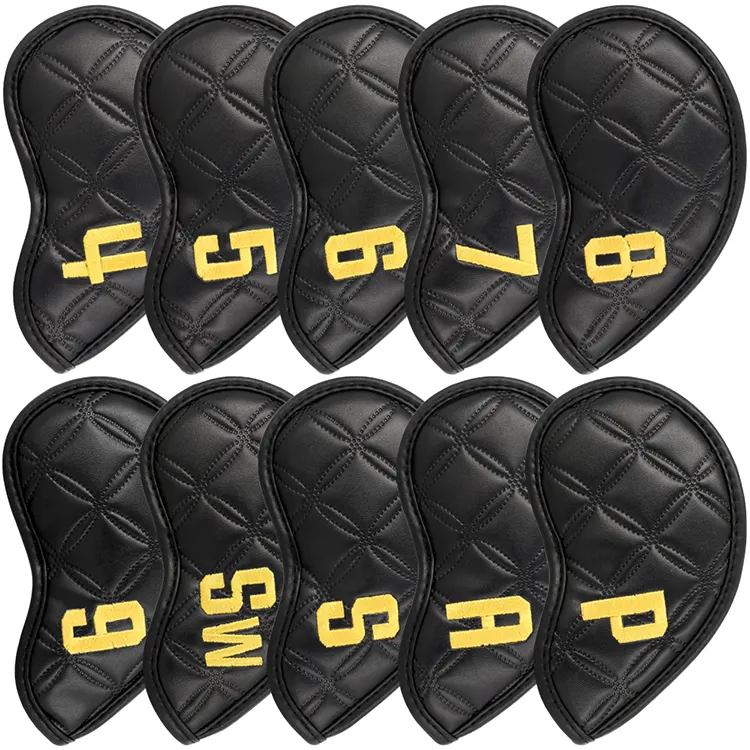 Pu Leather Iron Head Cover Golf Club Headcover Custom Made Golf Iron Head Cover Kit Golf Headcover Sets