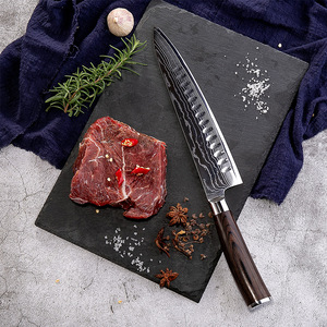 Couteau de chef japonais en acier inoxydable de 8 pouces en gros avec manche en bois, lame Damas pour cuisine, bricolage et logo personnalisable OEM - Product Image 3