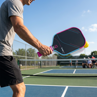 Raket Pickleball Ringan 16mm Inti Busa Karbon Tinggi Aerodinamis Hasil Hot Press untuk Hiburan Anak-anak dan Dewasa