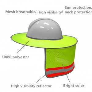 Casque de sécurité léger multicolore, type cercle sans fentes, avec protection du cou, design pare-soleil, haute visibilité réfléchissante - Product Image 5