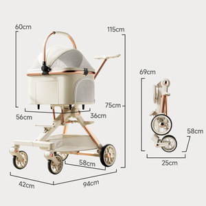 Küçük Toplu Toptan Oxford Geri Çekilebilir Katlanabilir Evcil Hayvan Arabası Teleskopik Köpek Kedi Puset Arabası Küçük/Orta Boy Köpekler İçin Taşınabilir - Product Image 5