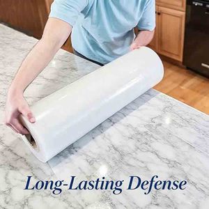 <span class=keywords><strong>Film</strong></span> de protection souple en PE effet marbre, rouleau anti-rayures et anti-taches pour comptoirs en pierre, sans résidu, prix usine - Product Image 2