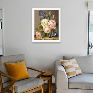 Kit de pintura de paisaje ecológico por números para adultos-DIY peonías Iris 16x20 pulgadas regalos de arte botánico sin marco en lienzo - Product Image 4