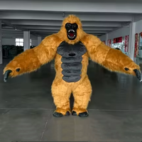 Costume de mascotte gorille en peluche de haute qualité QUTENG 2,6 m avec t-shirt rouge unisexe King Kong pour Halloween, carnaval adulte